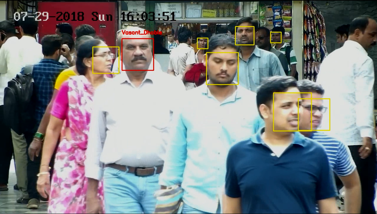 Face recognition identification in crowd