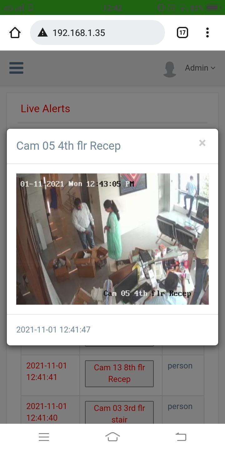 Mobile alert with detection snapshot
